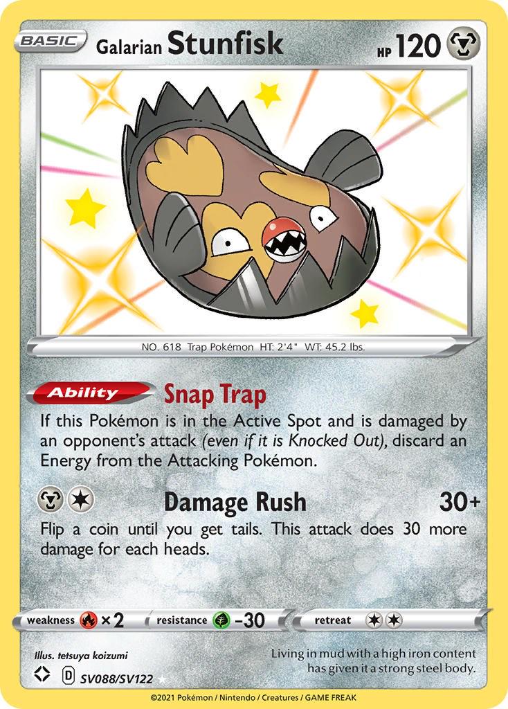 Shining Fates Galarian Stunfisk Pokémon card
